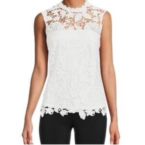 Nannette White Lace Sleeveless Blouse